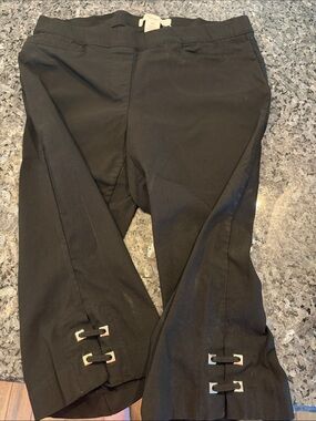 Madison Black Women's Bermuda Shorts with Decorative Tabs